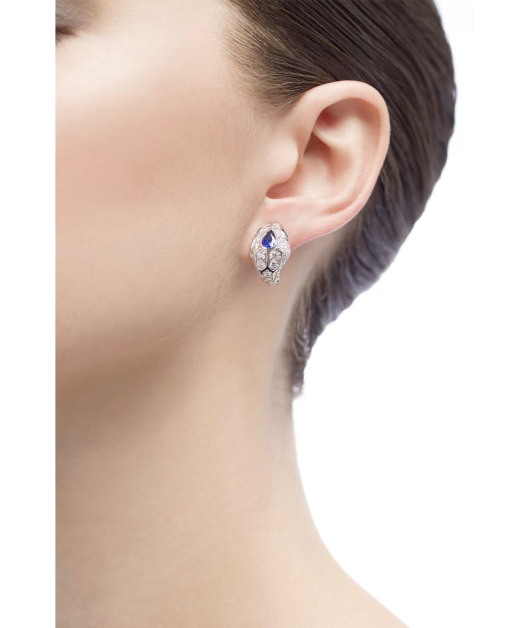 BVLGARI Серебряные серьги из белого золота, фото 3