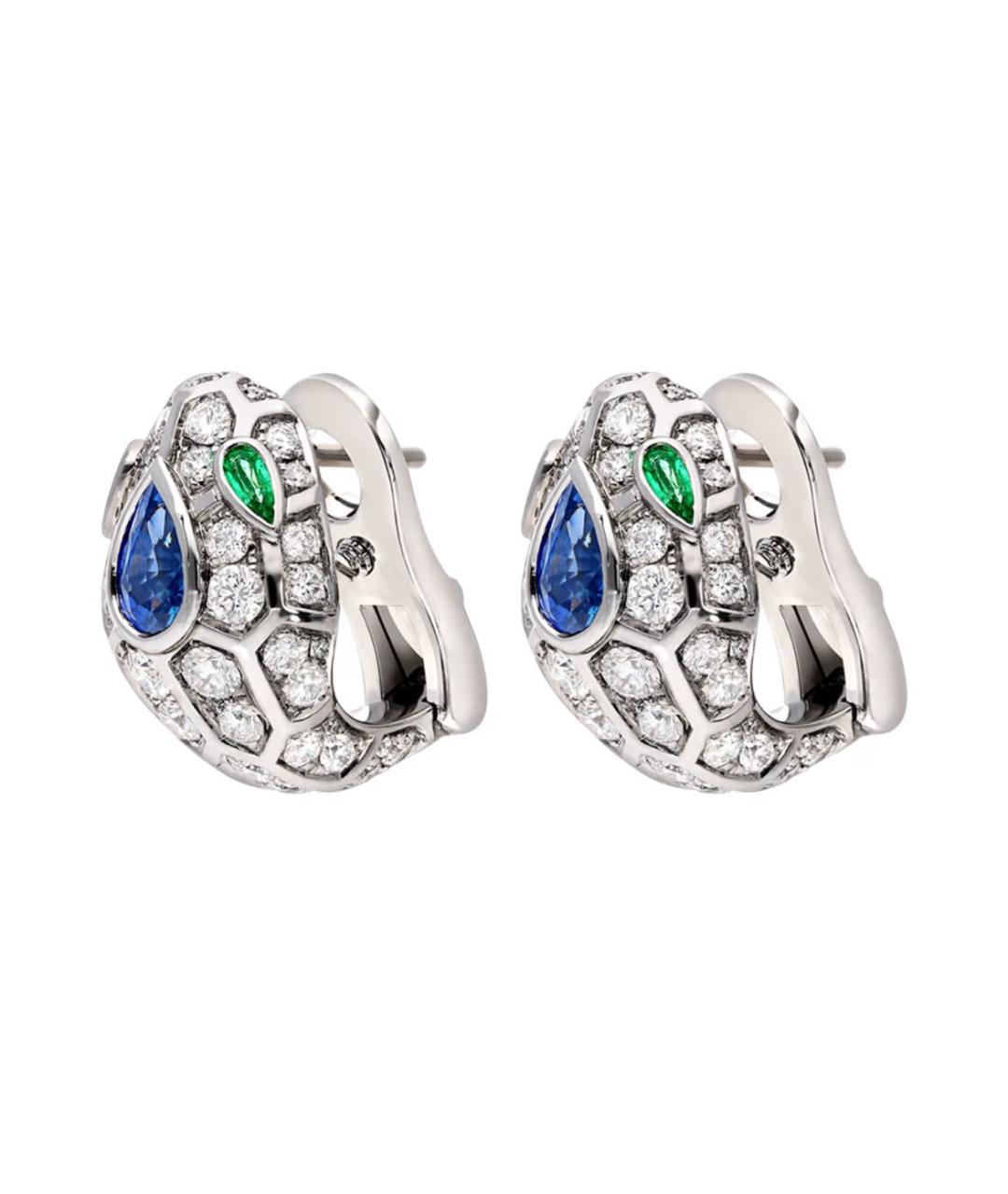 BVLGARI Серебряные серьги из белого золота, фото 1