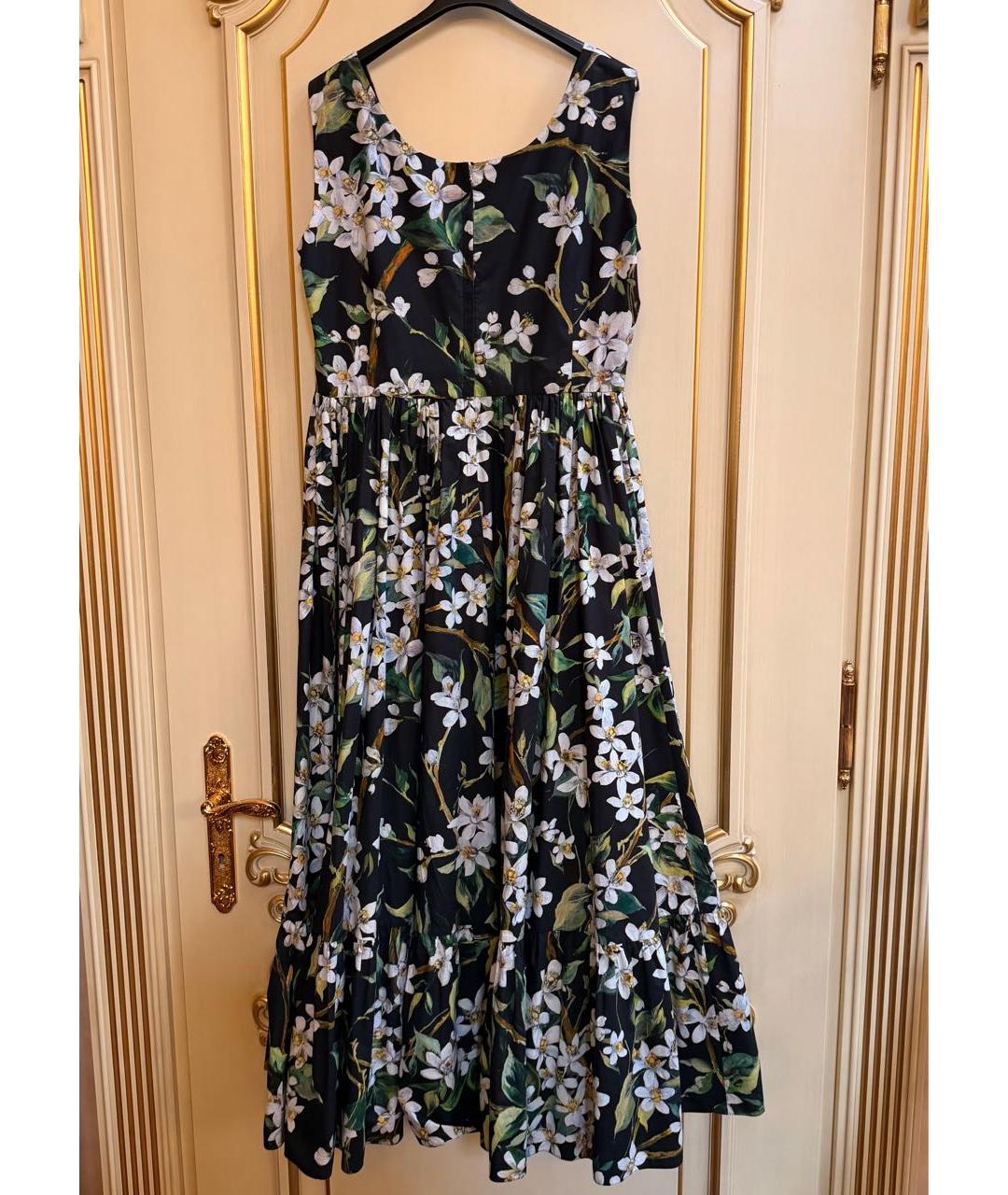 DOLCE&GABBANA Черное хлопковое повседневное платье, фото 2