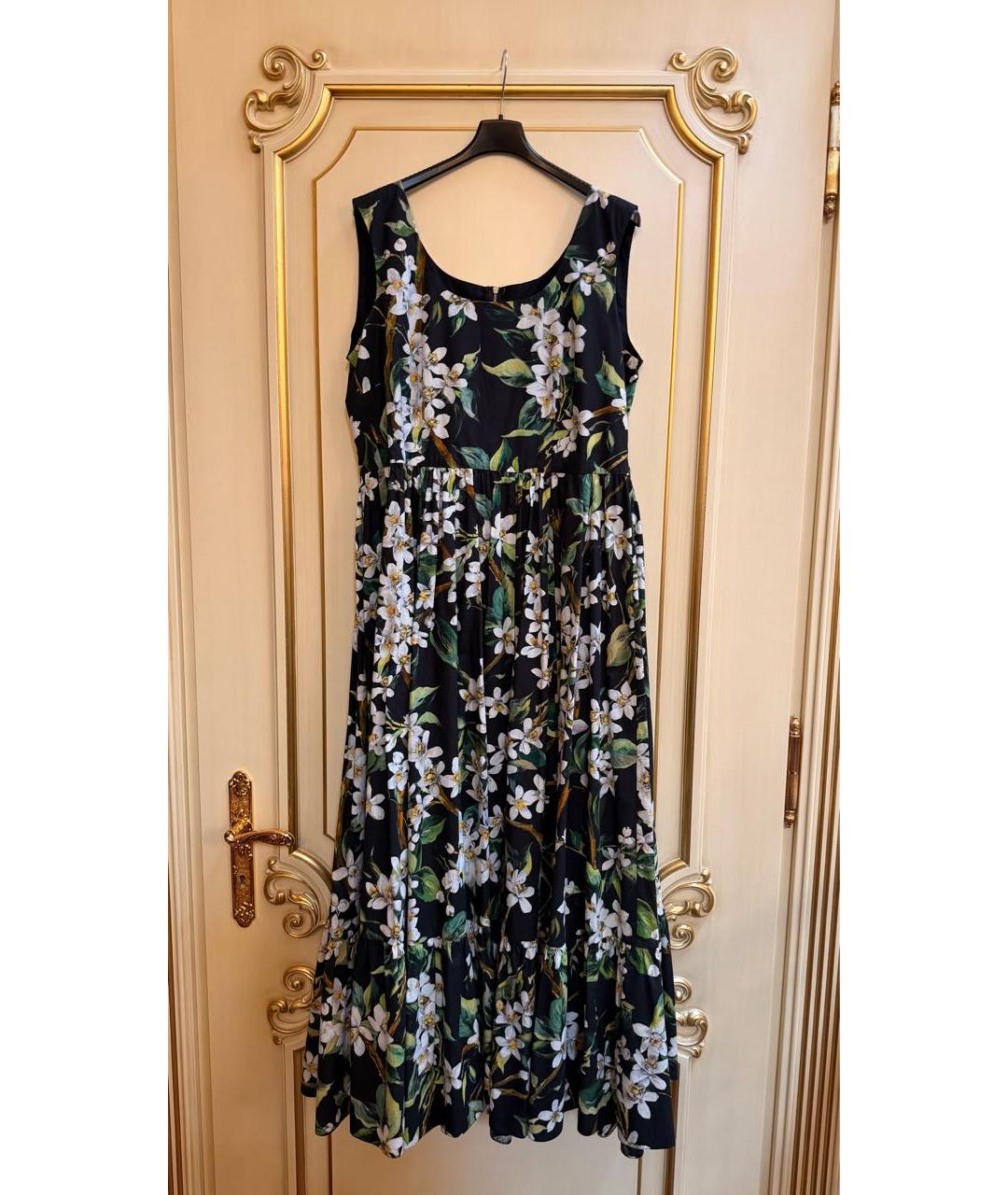 DOLCE&GABBANA Черное хлопковое повседневное платье, фото 4