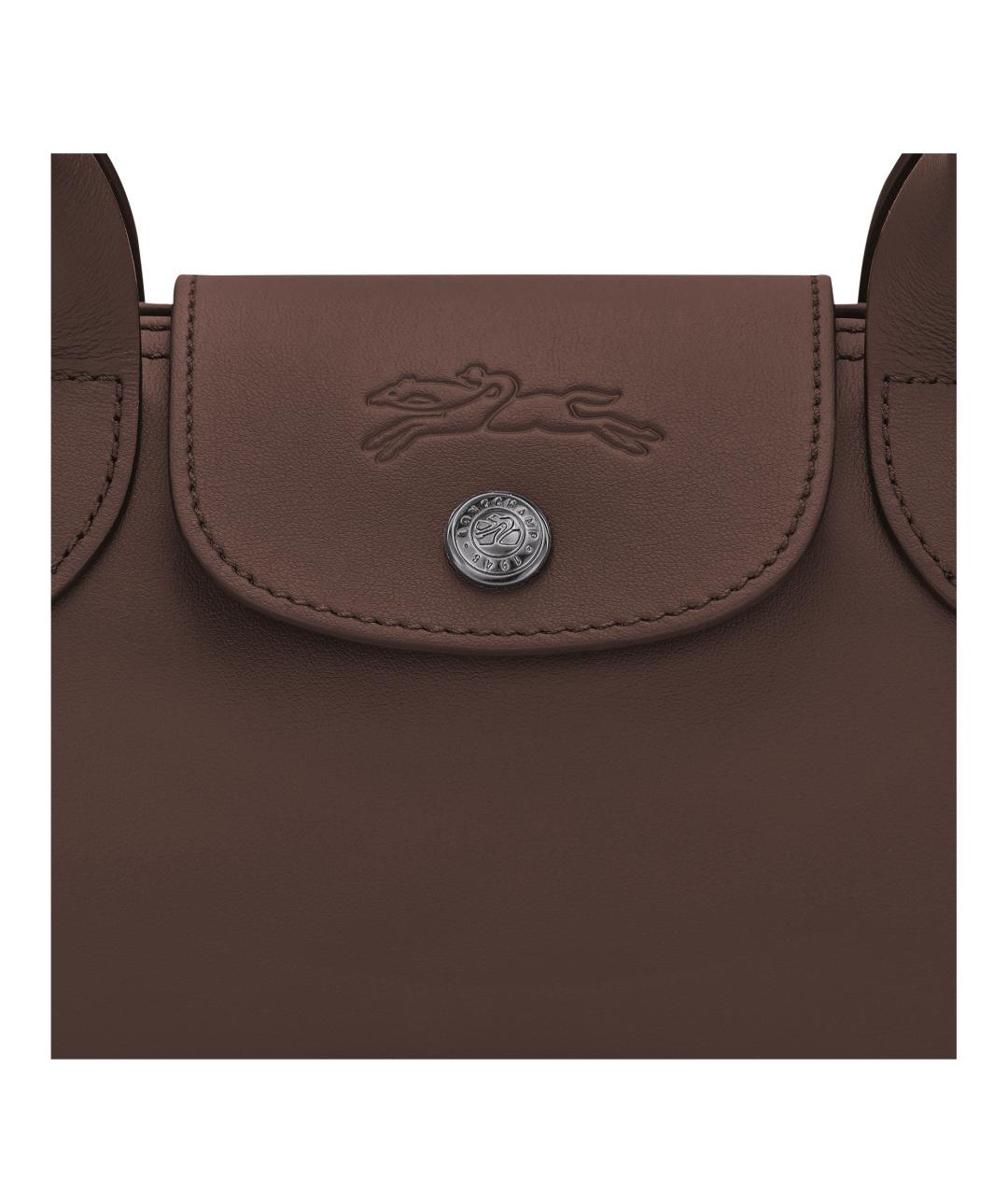 LONGCHAMP Коричневая кожаная сумка через плечо, фото 4