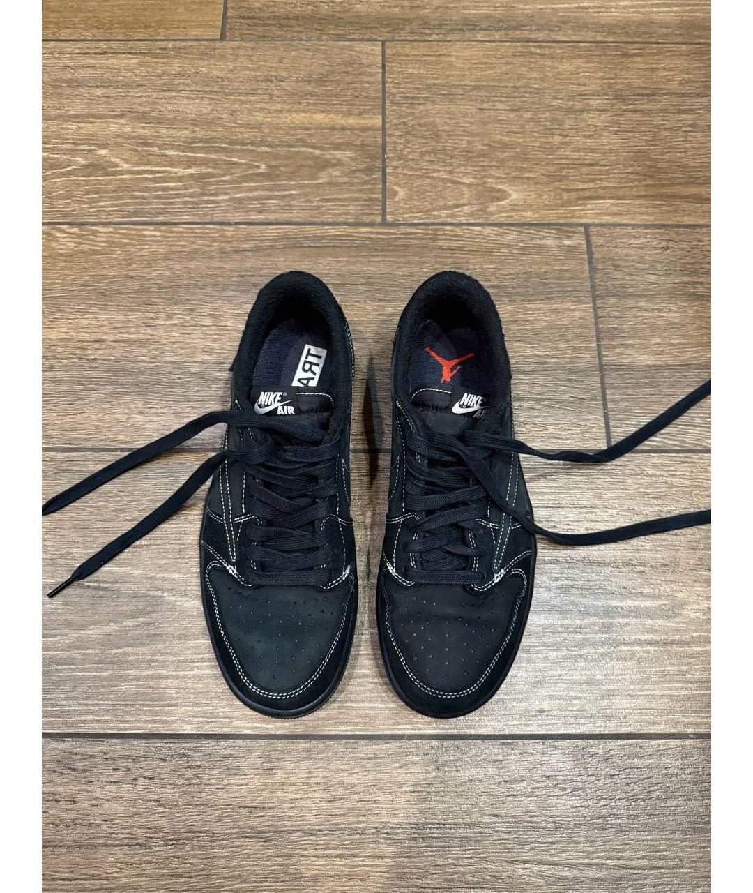 NIKE Черные низкие кроссовки / кеды из искусственной кожи, фото 2