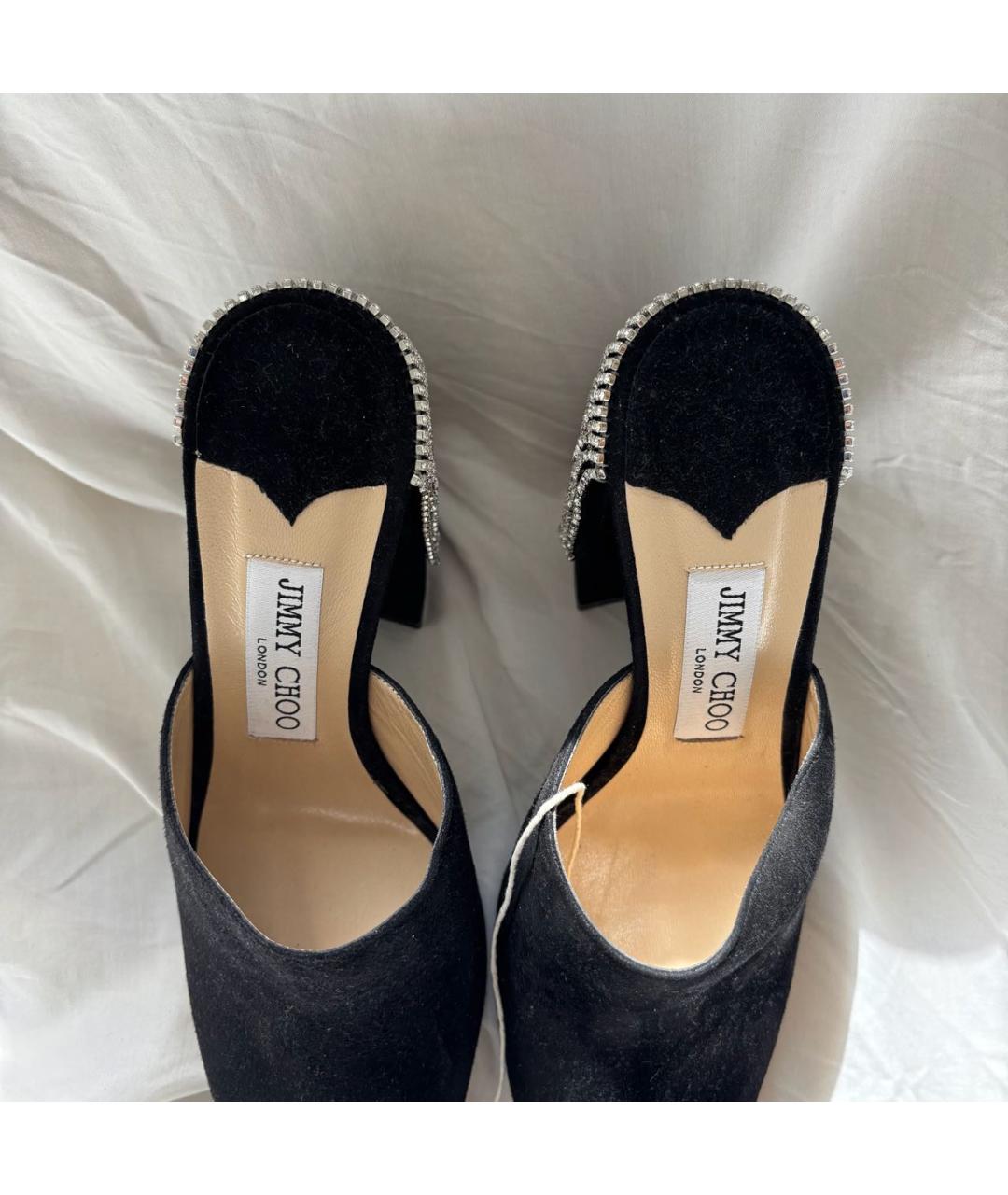 JIMMY CHOO Черные замшевые босоножки, фото 7