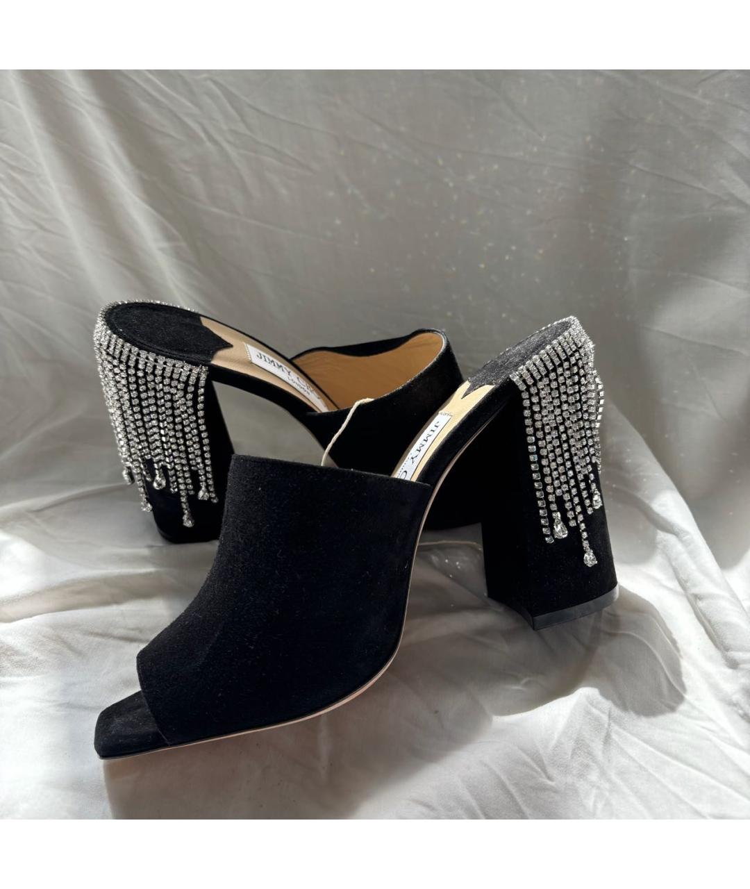JIMMY CHOO Черные замшевые босоножки, фото 3