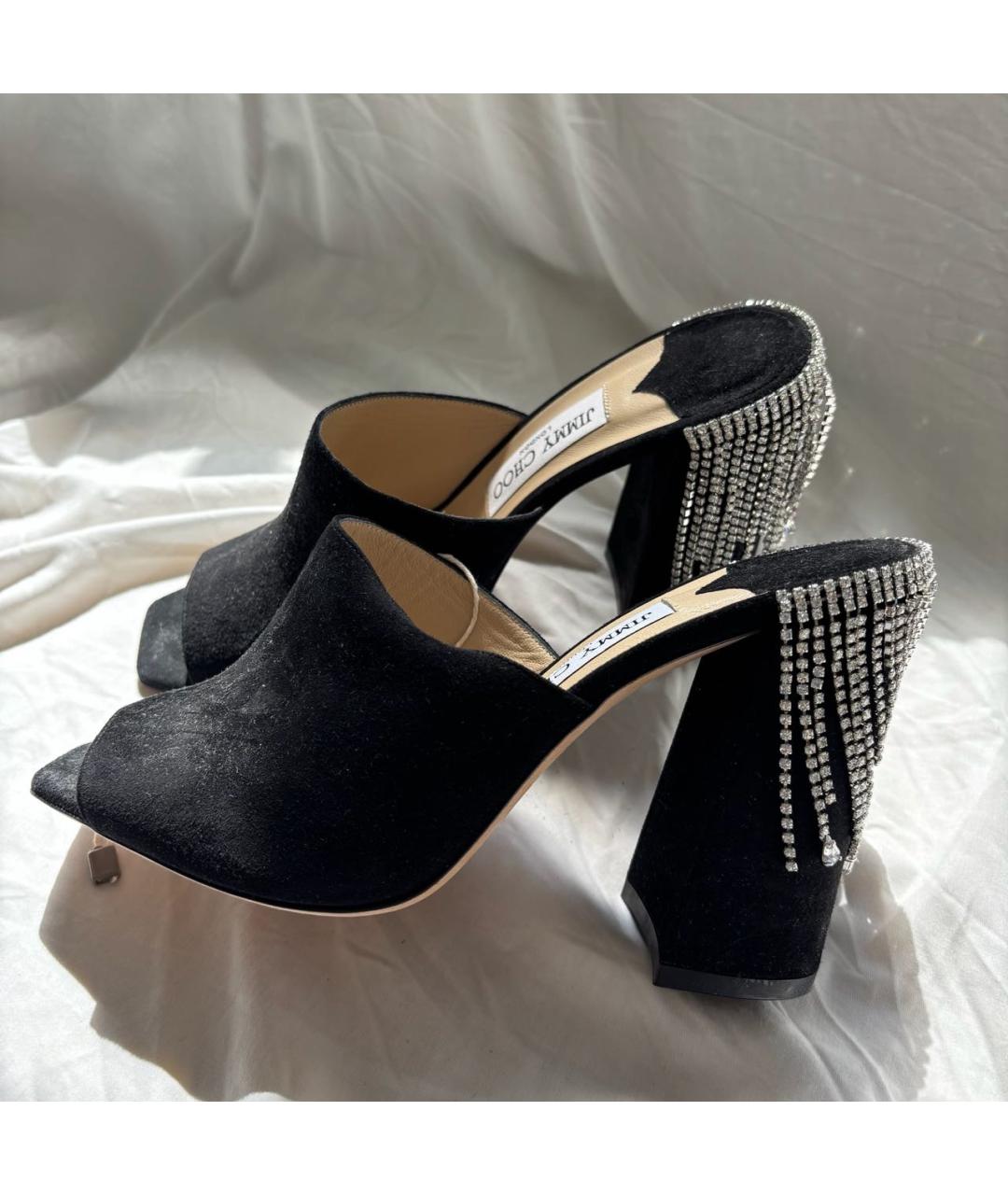 JIMMY CHOO Черные замшевые босоножки, фото 8