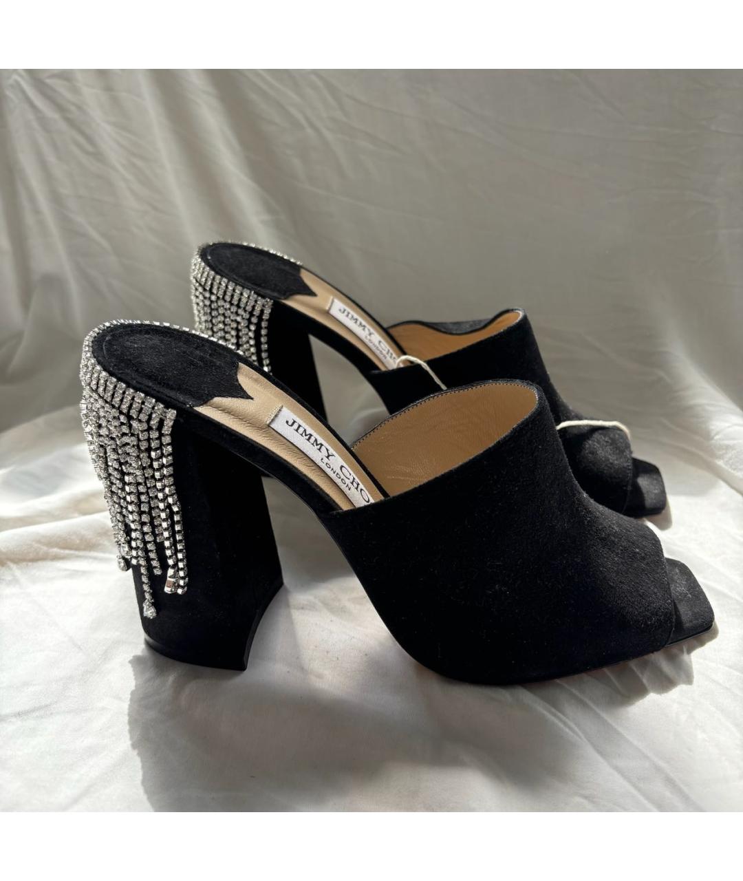 JIMMY CHOO Черные замшевые босоножки, фото 9