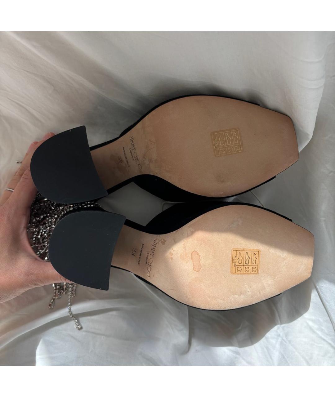 JIMMY CHOO Черные замшевые босоножки, фото 6