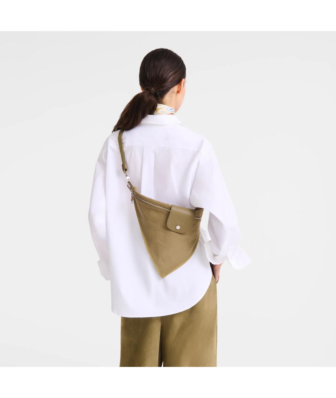 LONGCHAMP Хаки тканевая сумка через плечо, фото 5