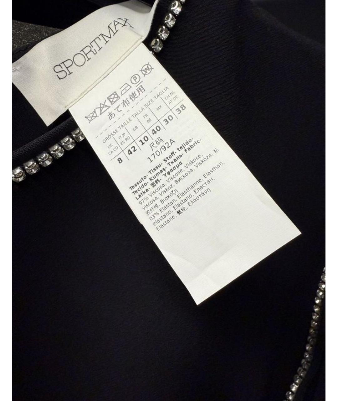SPORTMAX Черное вискозное вечернее платье, фото 3