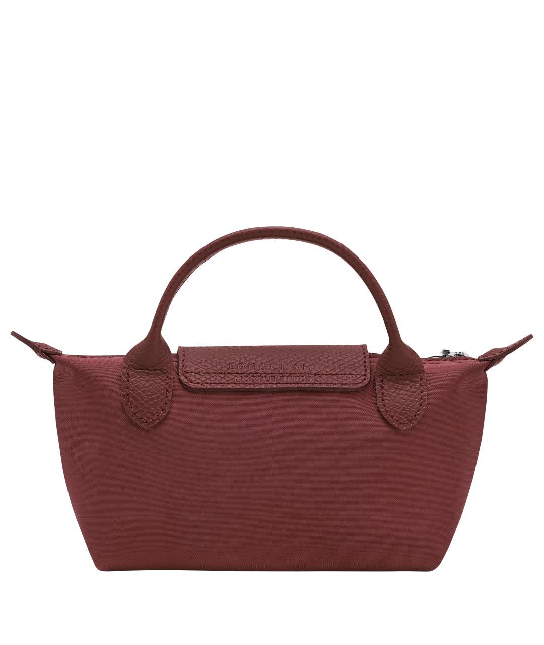 LONGCHAMP Бордовая тканевая сумка с короткими ручками, фото 2