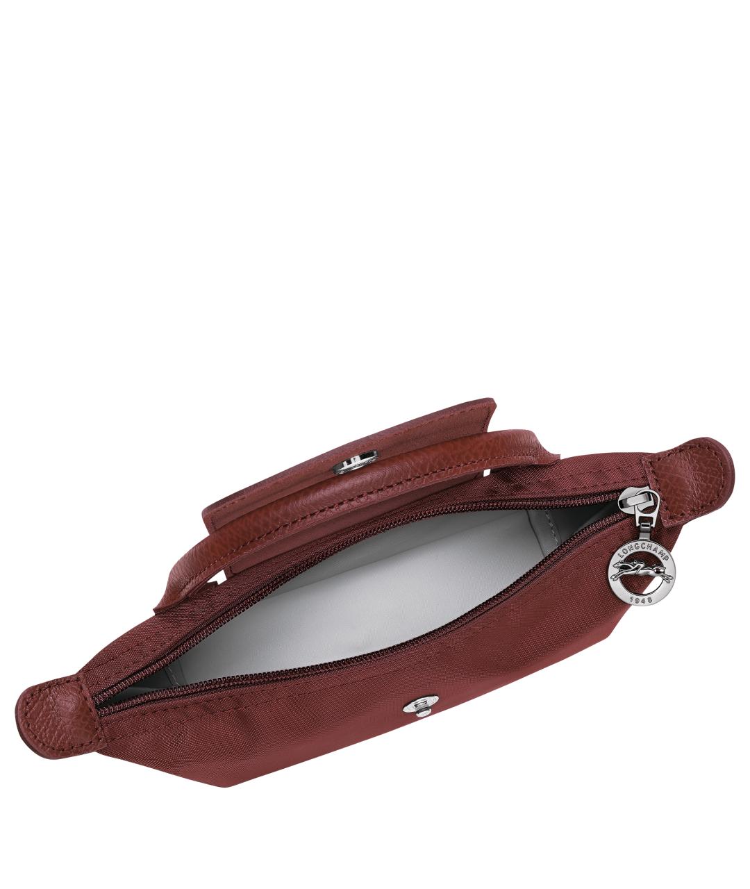 LONGCHAMP Бордовая тканевая сумка с короткими ручками, фото 4