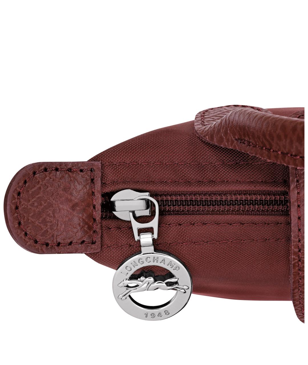LONGCHAMP Бордовая тканевая сумка с короткими ручками, фото 3