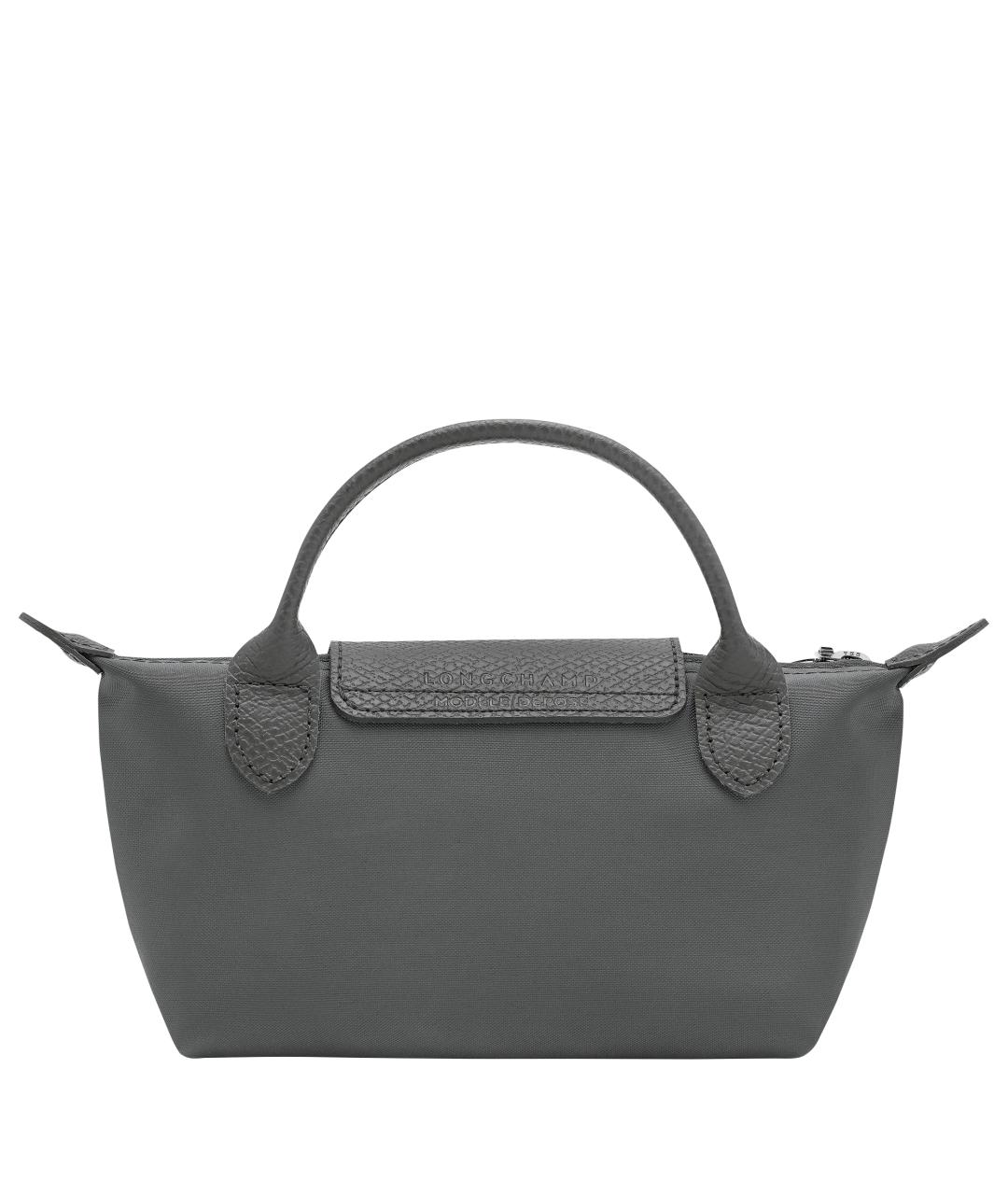 LONGCHAMP Антрацитовая тканевая сумка с короткими ручками, фото 2
