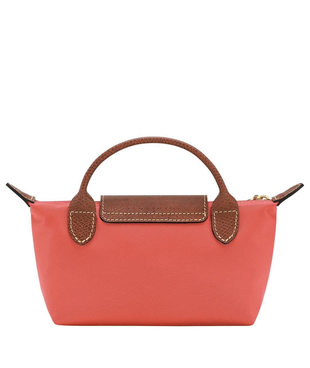 LONGCHAMP Коралловая тканевая сумка с короткими ручками, фото 2