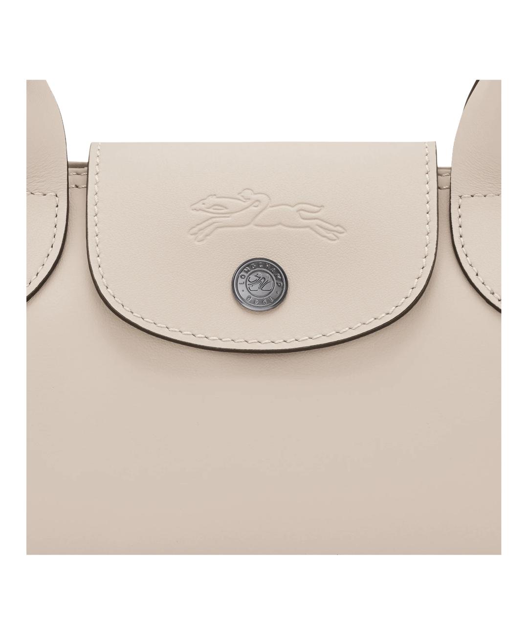 LONGCHAMP Бежевая кожаная сумка через плечо, фото 4