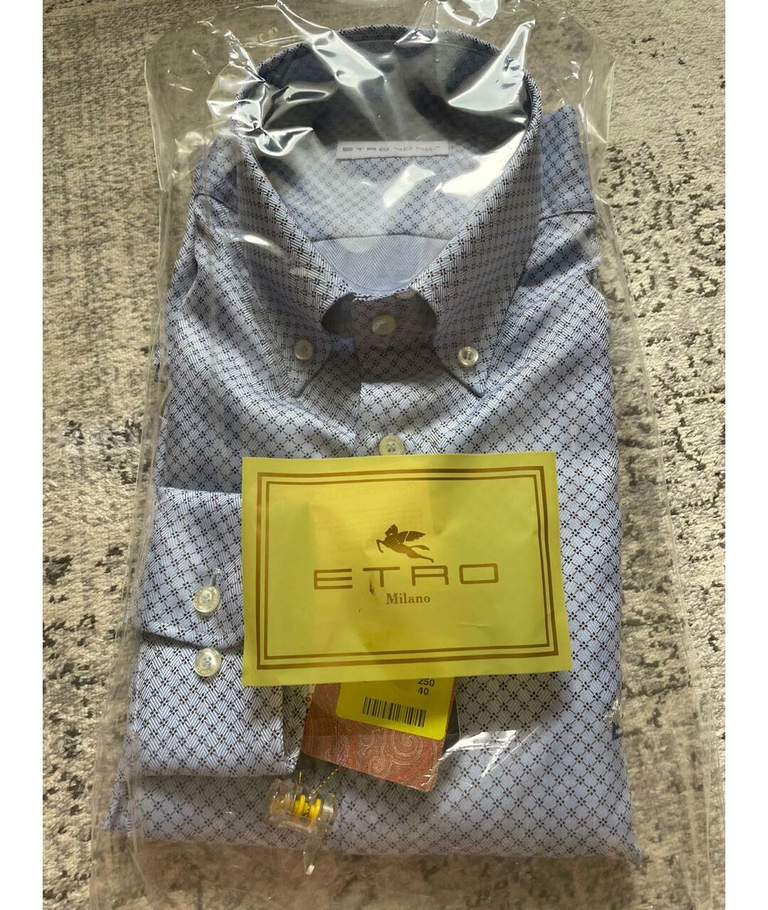 ETRO Голубая хлопковая классическая рубашка, фото 2