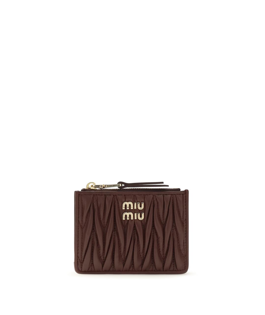 MIU MIU Бордовый кожаный кошелек, фото 1