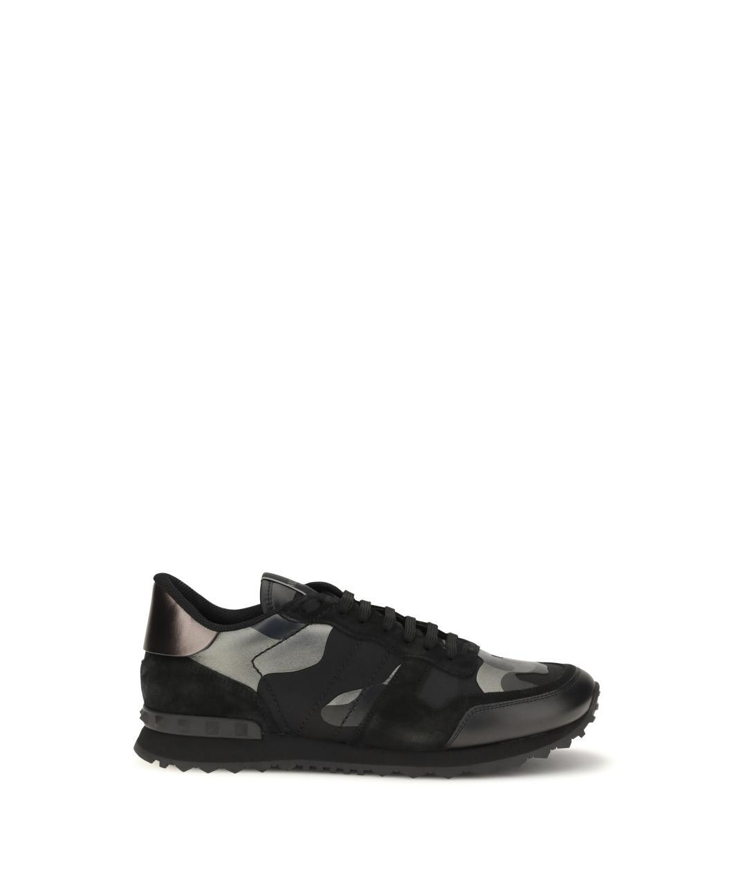 VALENTINO Черные синтетические низкие кроссовки / кеды, фото 1
