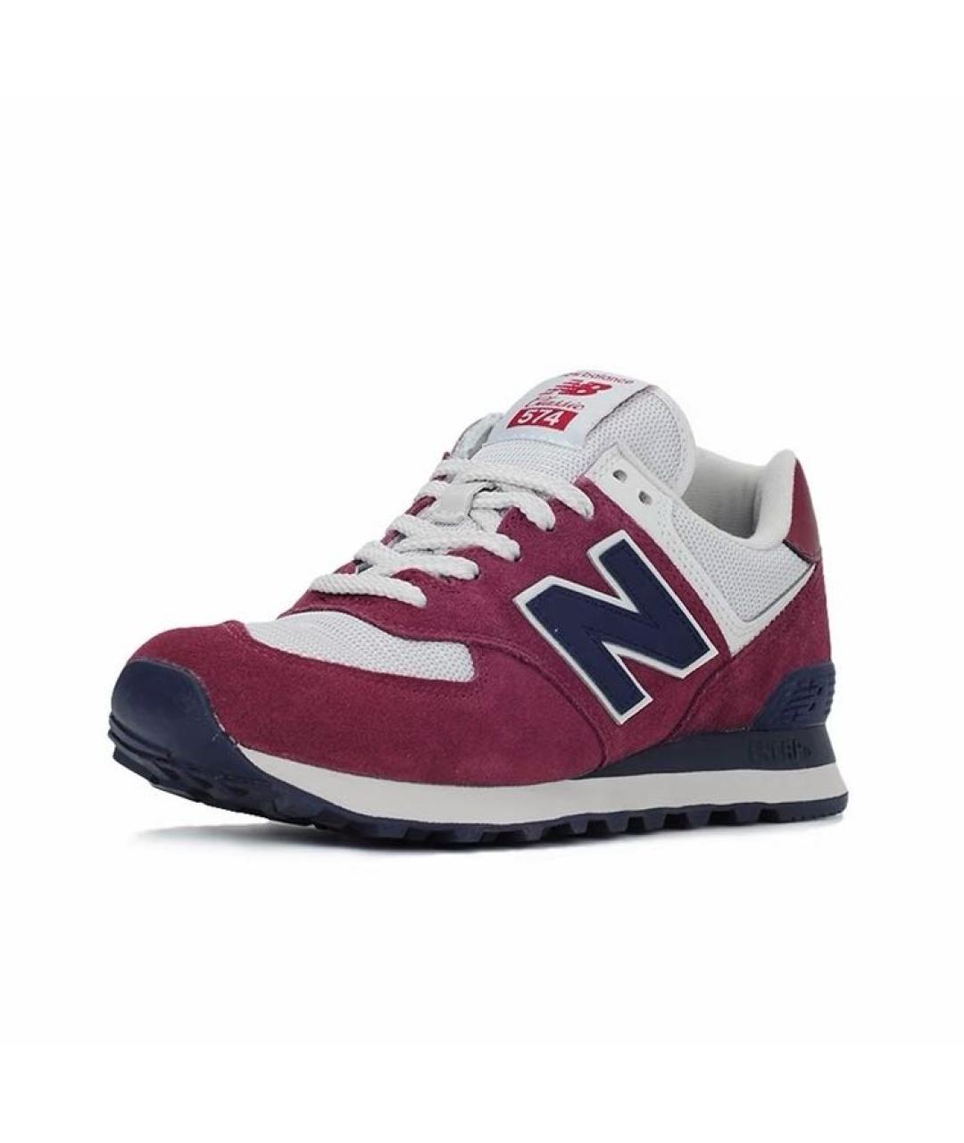 NEW BALANCE Бордовые замшевые низкие кроссовки / кеды, фото 2