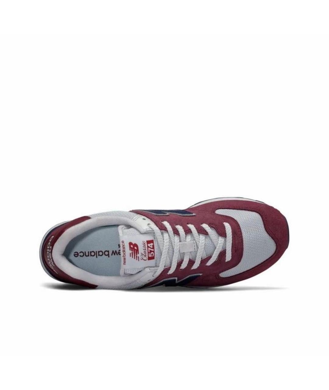 NEW BALANCE Бордовые замшевые низкие кроссовки / кеды, фото 3