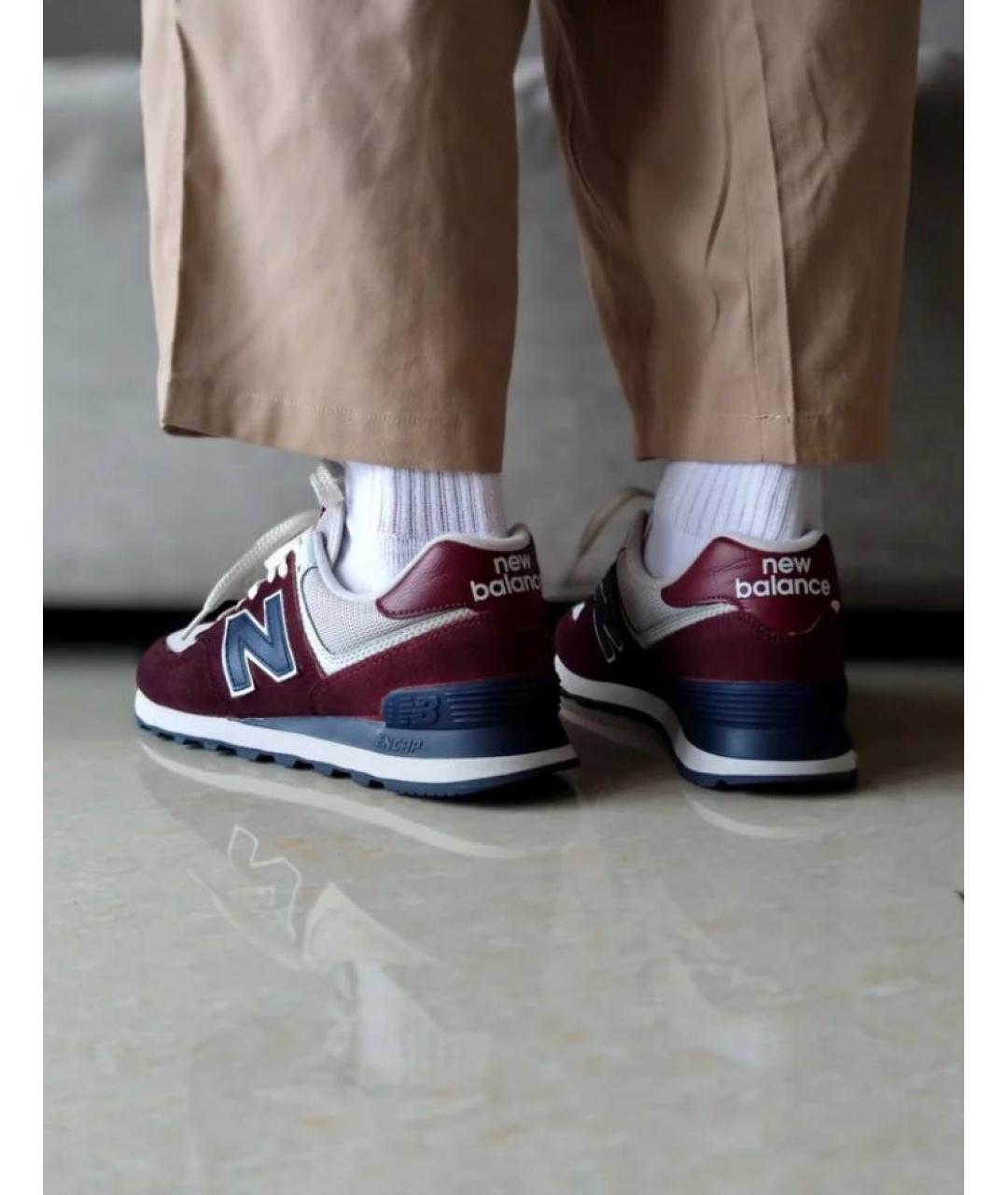 NEW BALANCE Бордовые замшевые низкие кроссовки / кеды, фото 6