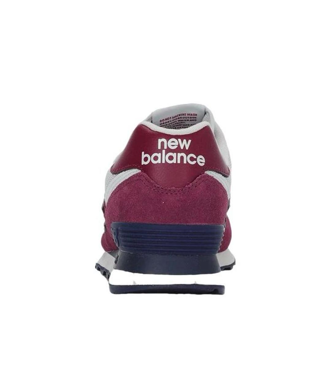 NEW BALANCE Бордовые замшевые низкие кроссовки / кеды, фото 4