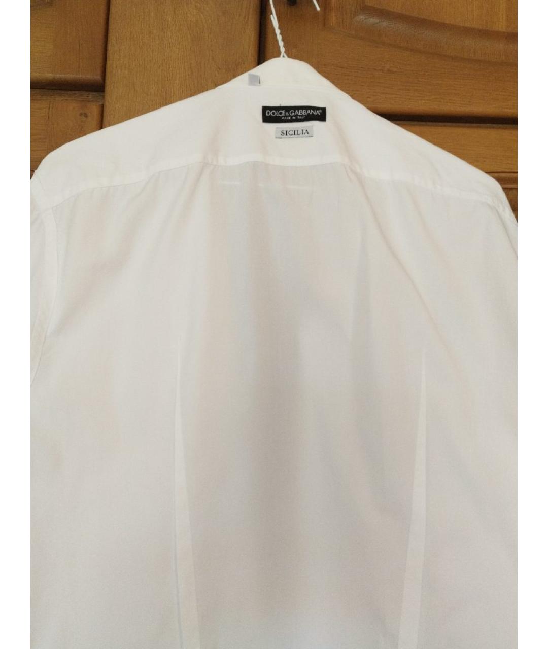 DOLCE&GABBANA Белая хлопковая классическая рубашка, фото 3