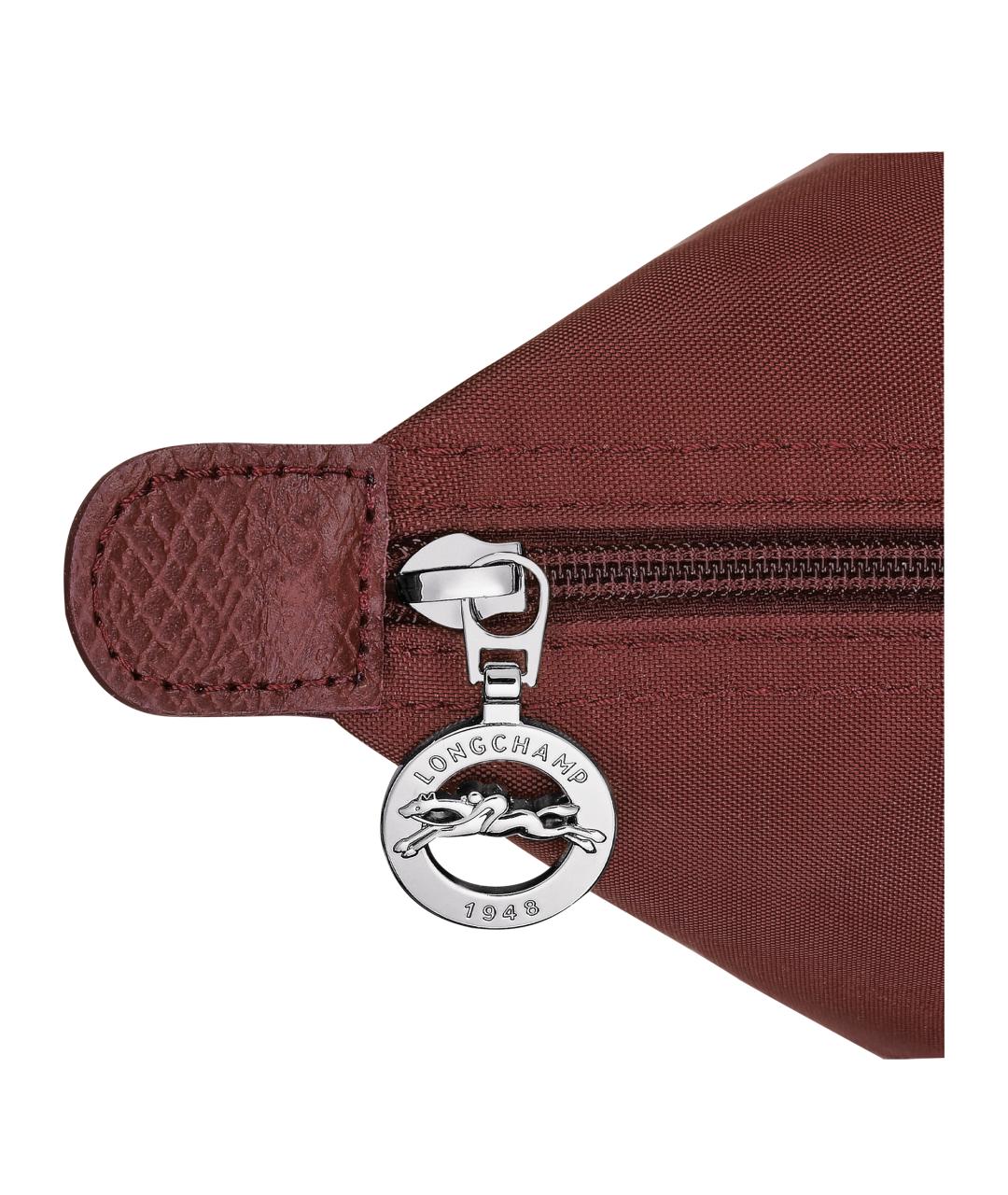 LONGCHAMP Бордовая тканевая сумка с короткими ручками, фото 4