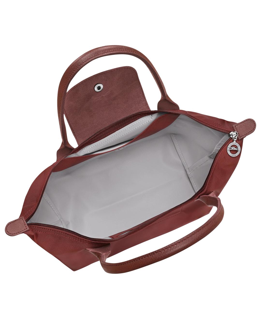 LONGCHAMP Бордовая тканевая сумка с короткими ручками, фото 3