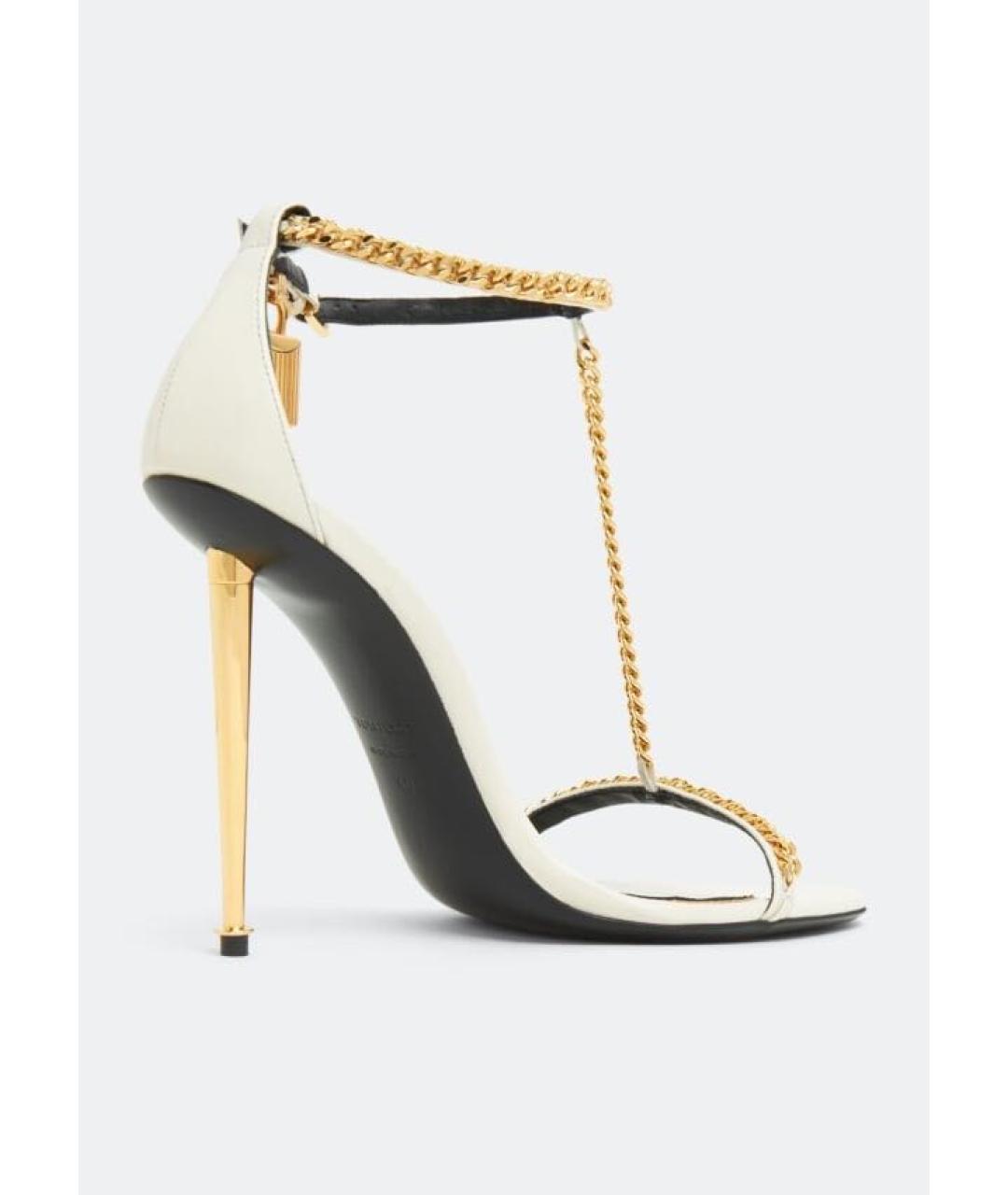 TOM FORD Белые кожаные босоножки, фото 4