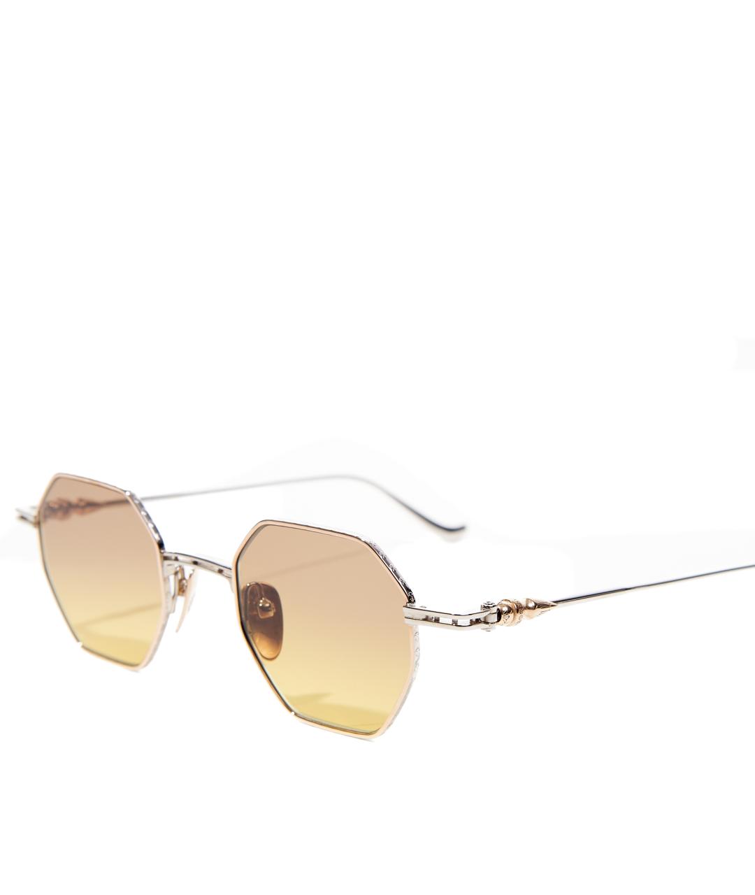 CHROME HEARTS Золотые металлические солнцезащитные очки, фото 3