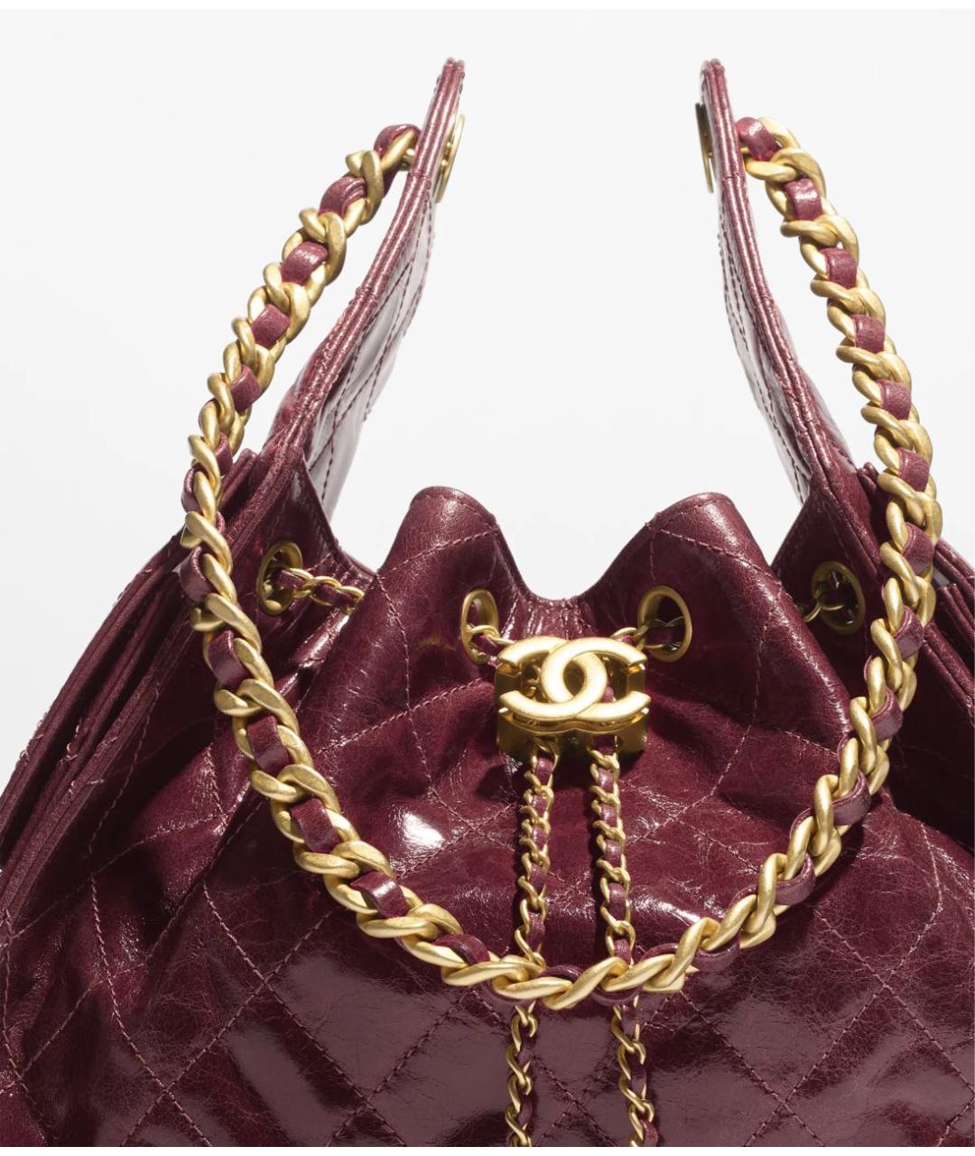 CHANEL Бордовая сумка через плечо из лакированной кожи, фото 3