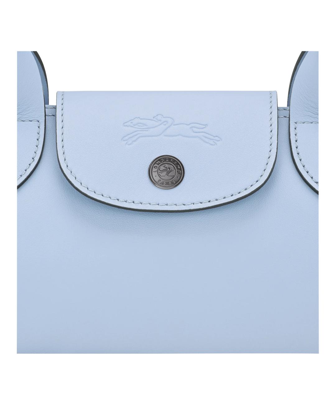 LONGCHAMP Голубая кожаная сумка через плечо, фото 4