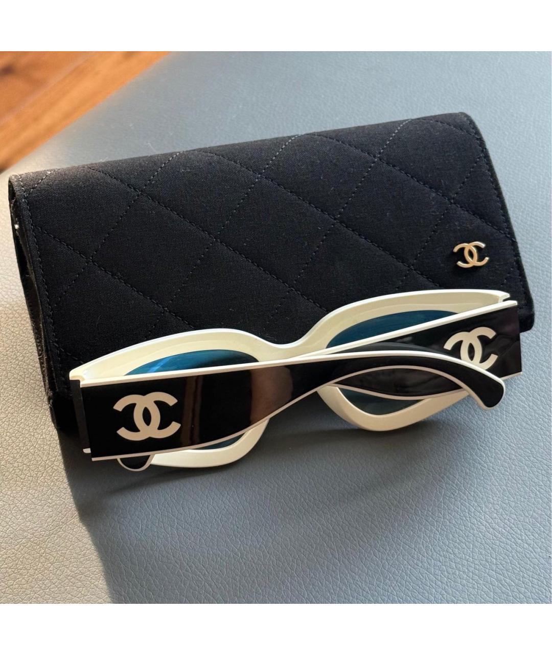CHANEL Черные пластиковые солнцезащитные очки, фото 5