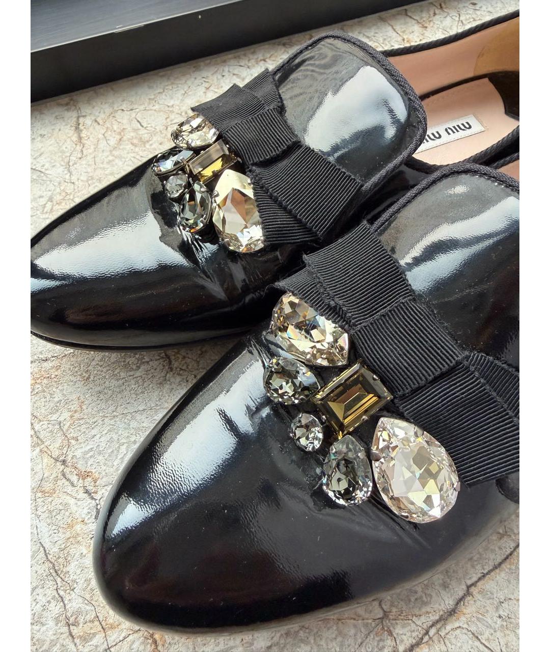 MIU MIU Черные туфли из лакированной кожи, фото 6