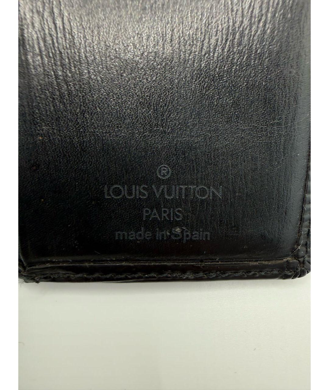 LOUIS VUITTON Черный кожаный кардхолдер, фото 7