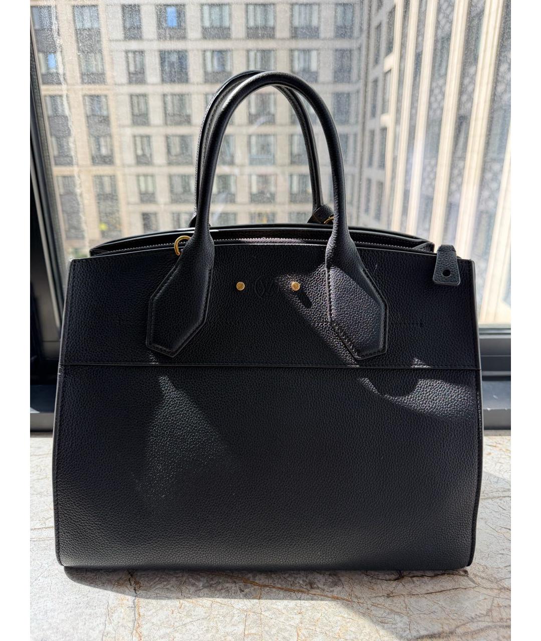 LOUIS VUITTON Черная кожаная сумка тоут, фото 3