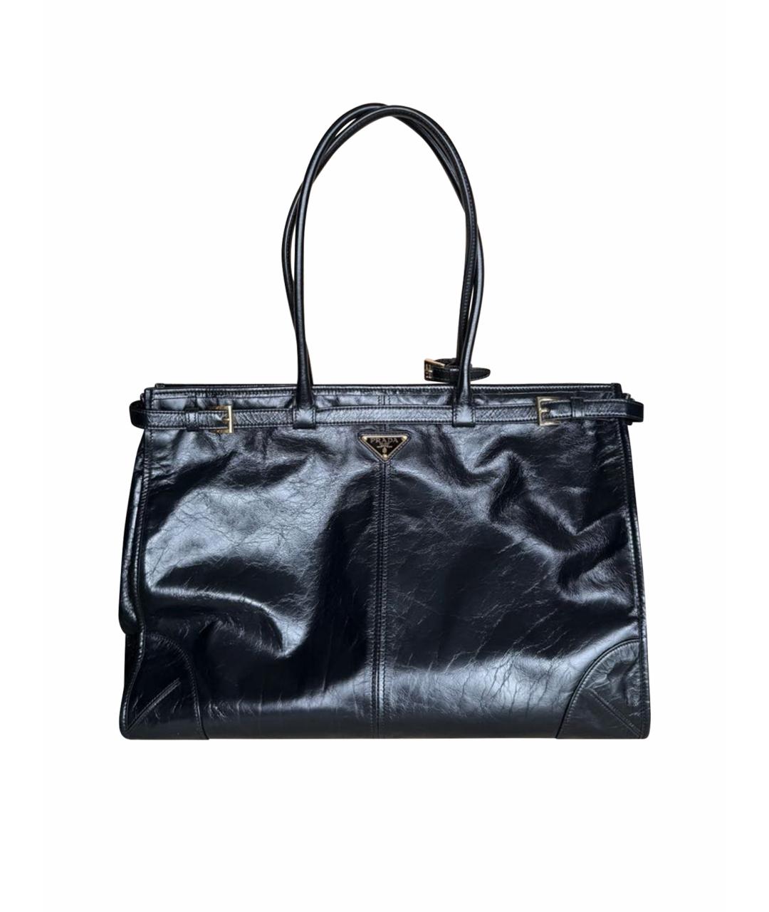 PRADA Черная кожаная сумка тоут, фото 1