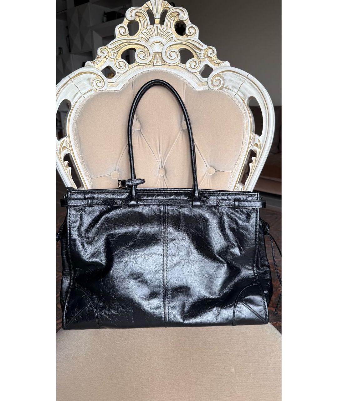 PRADA Черная кожаная сумка тоут, фото 2