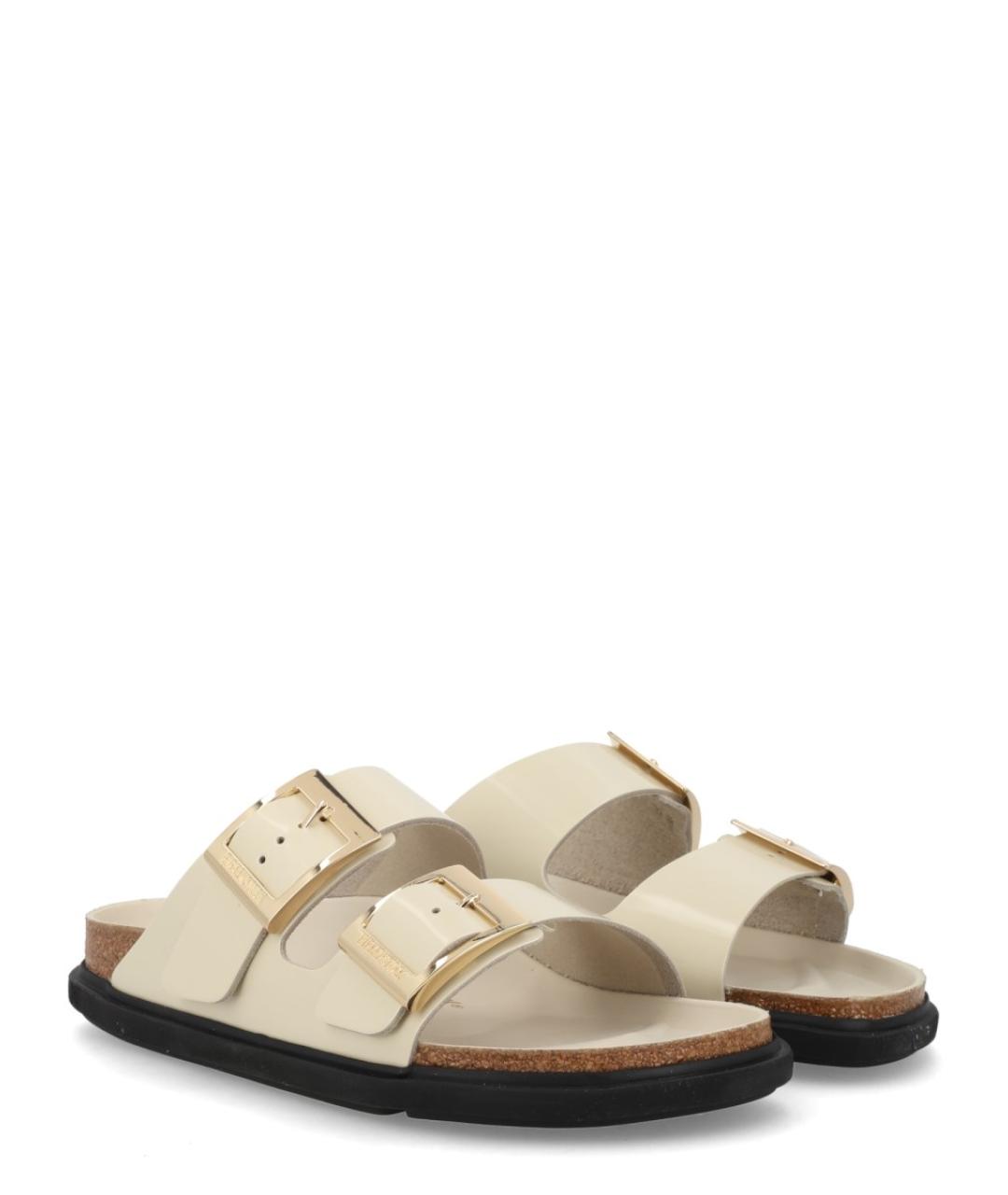 BIRKENSTOCK Бежевые кожаные сандалии, фото 2