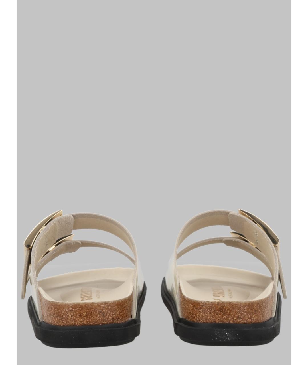 BIRKENSTOCK Бежевые кожаные сандалии, фото 4