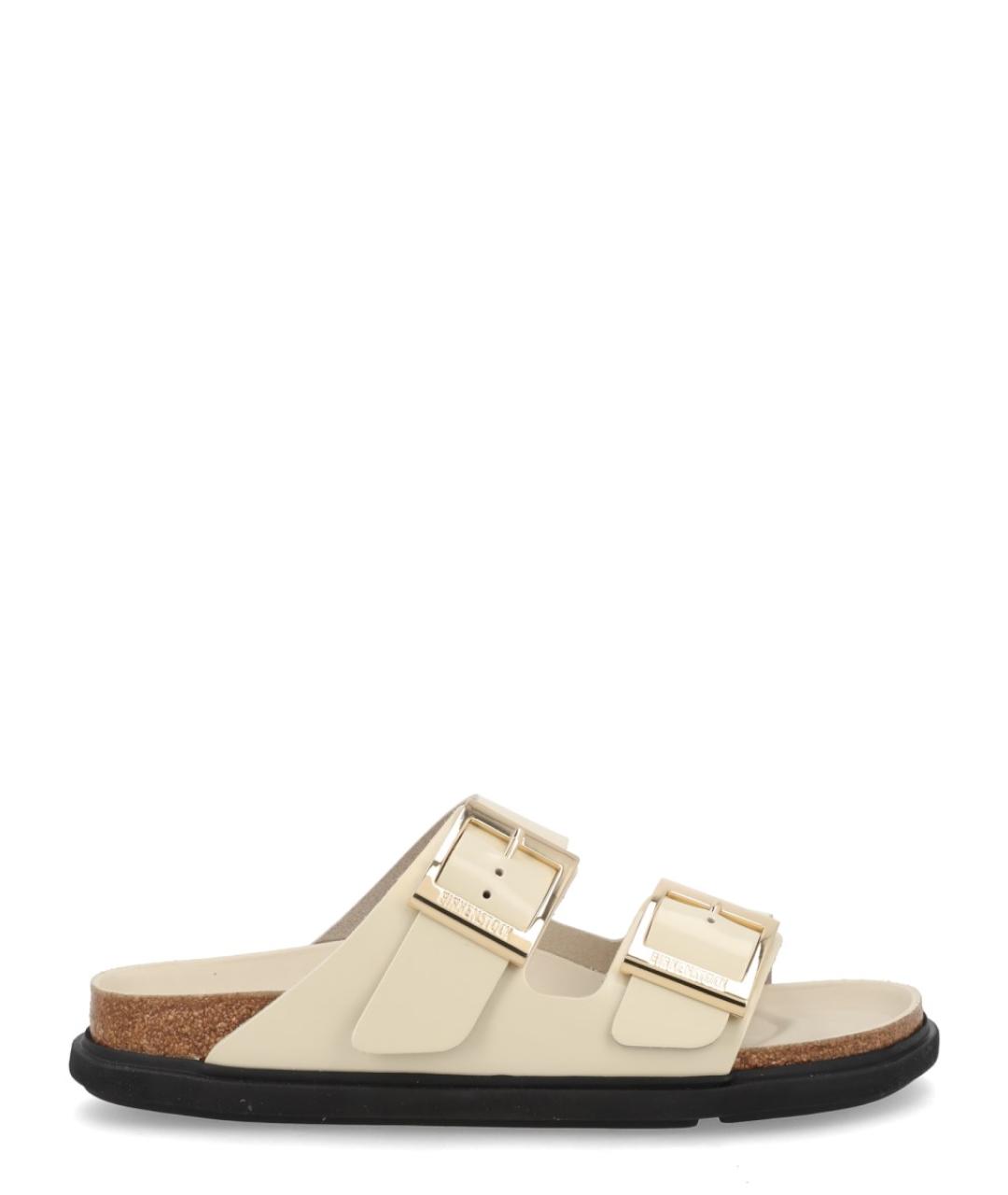 BIRKENSTOCK Бежевые кожаные сандалии, фото 1