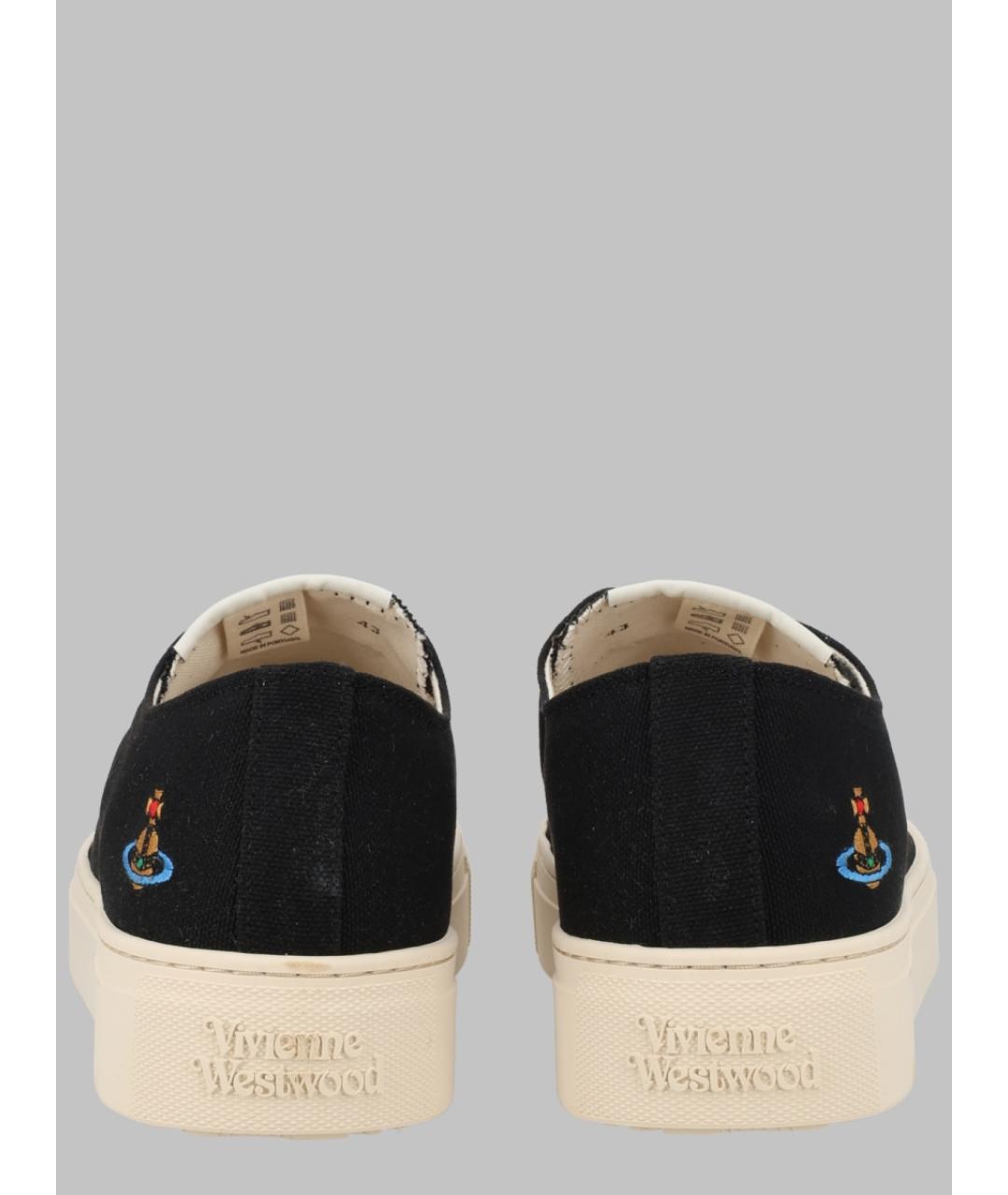 VIVIENNE WESTWOOD Черные текстильные низкие кроссовки / кеды, фото 4