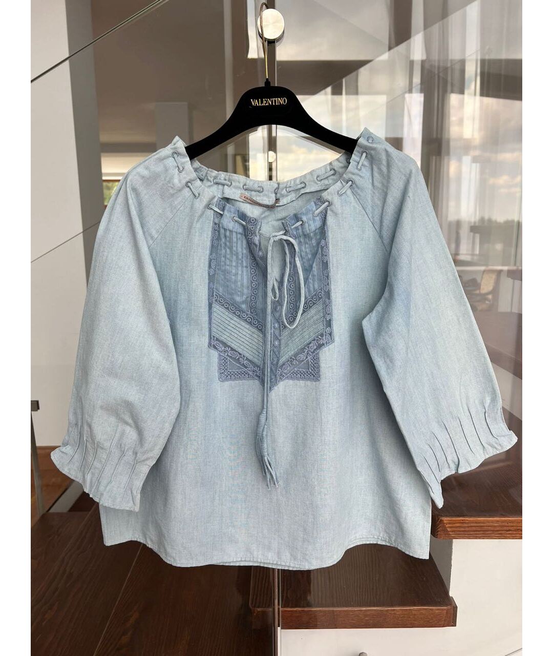 ERMANNO SCERVINO Голубая рубашка, фото 9