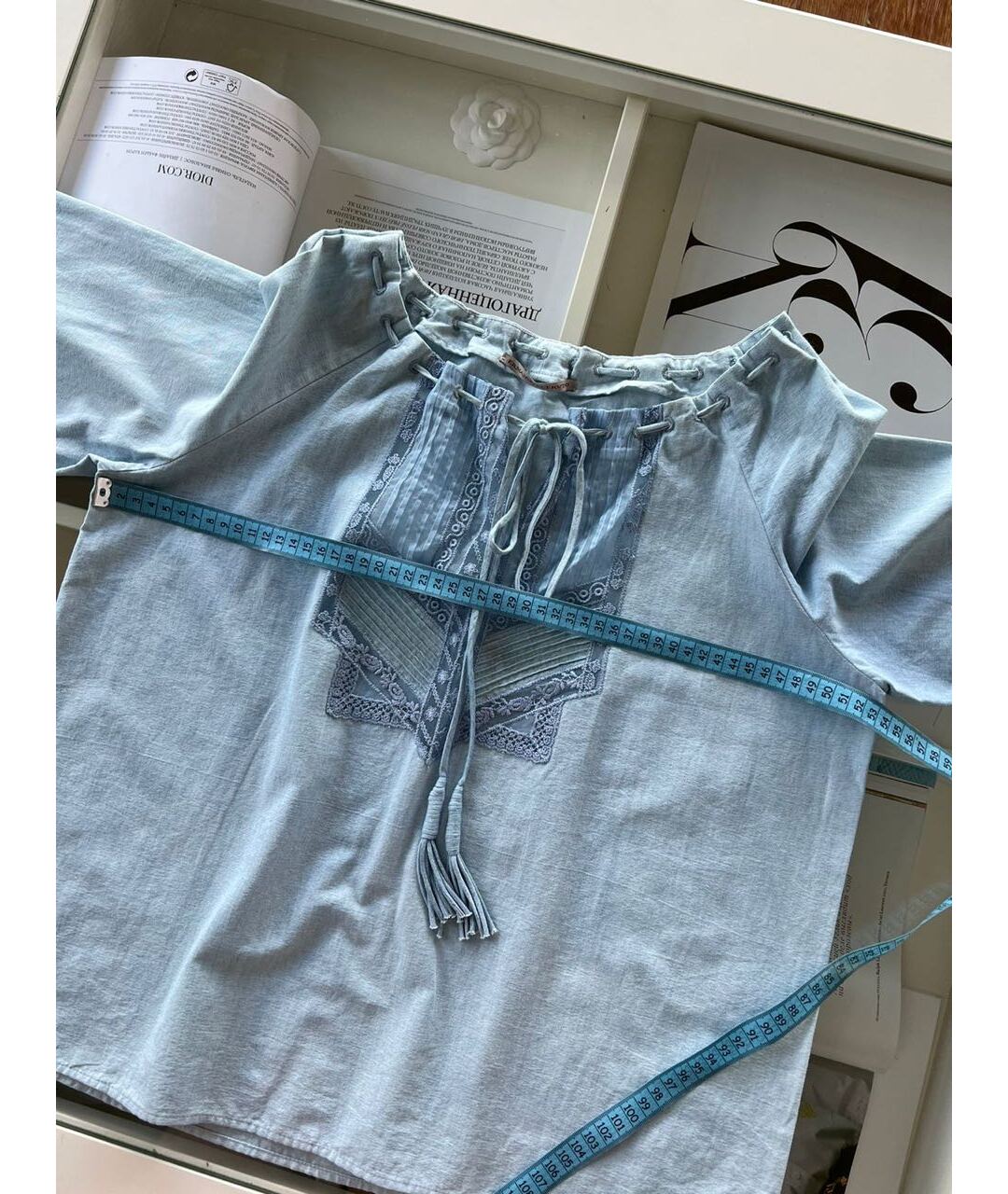 ERMANNO SCERVINO Голубая рубашка, фото 8