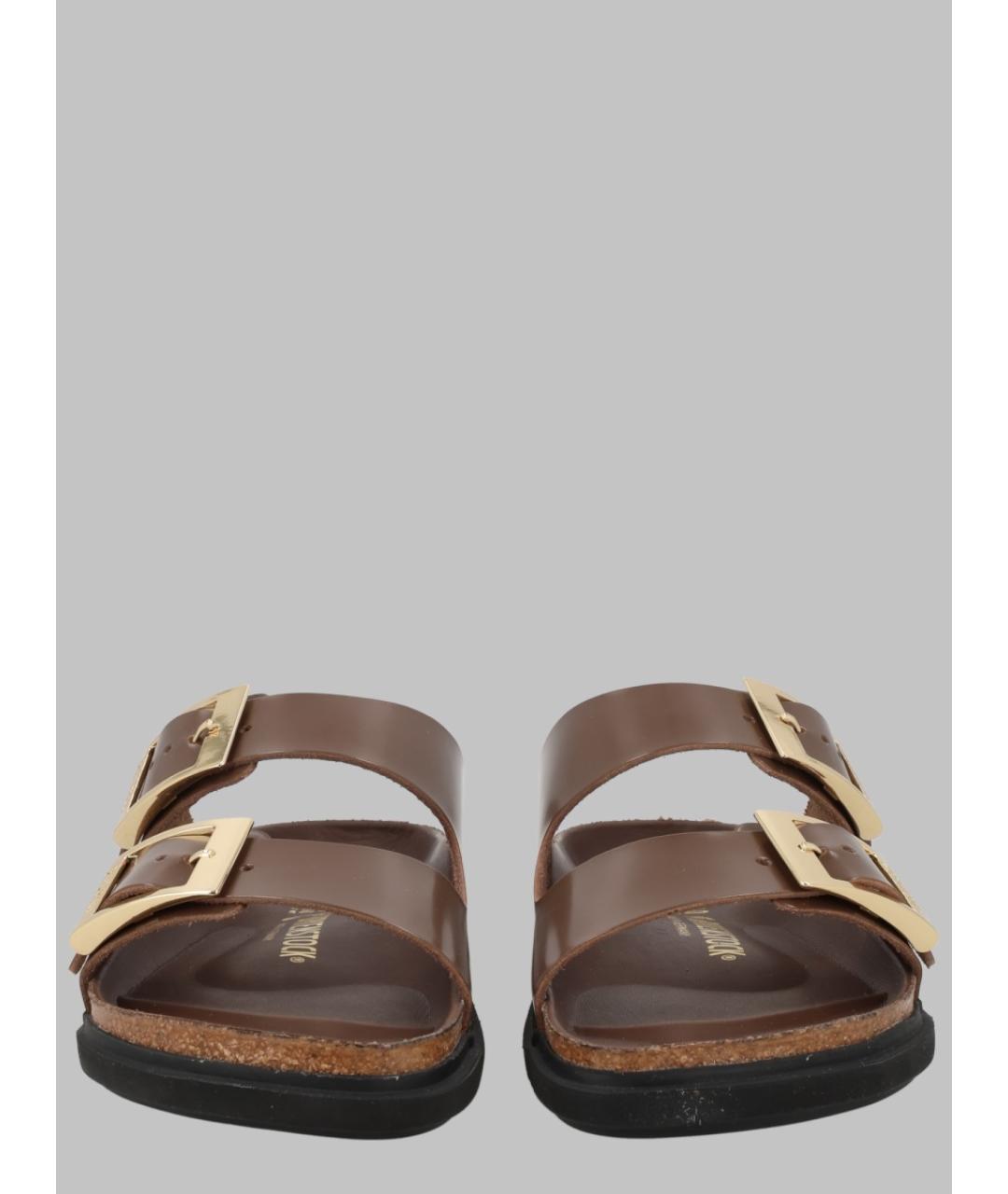 BIRKENSTOCK Коричневые кожаные сандалии, фото 3