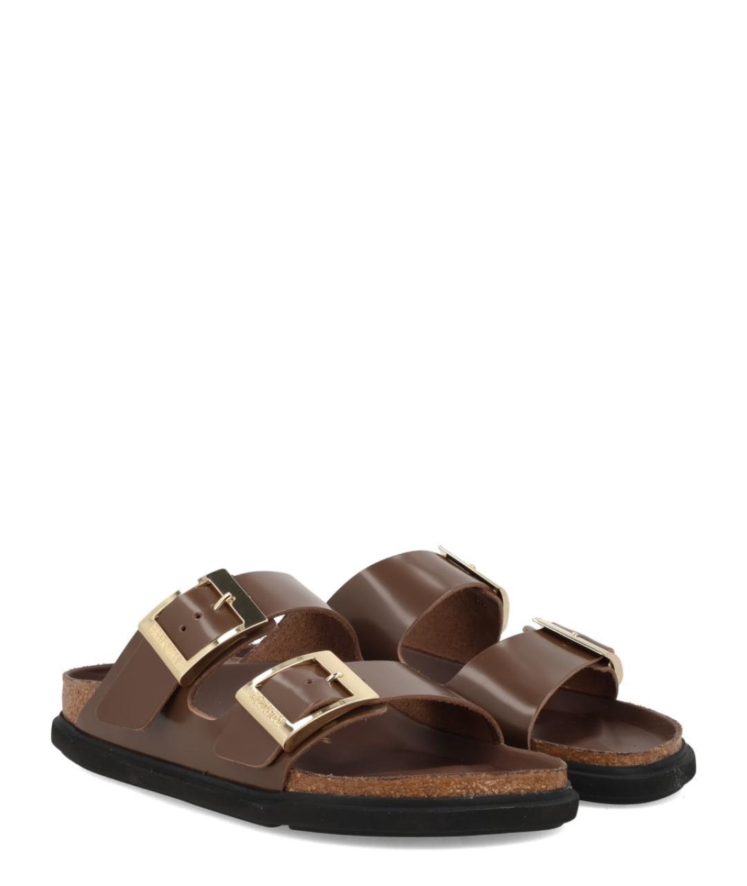 BIRKENSTOCK Коричневые кожаные сандалии, фото 2