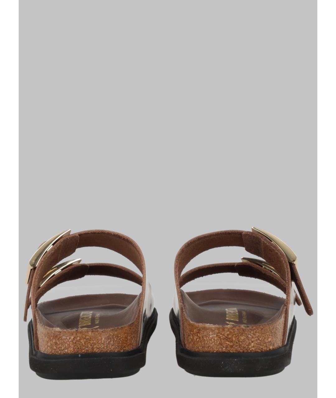BIRKENSTOCK Коричневые кожаные сандалии, фото 4