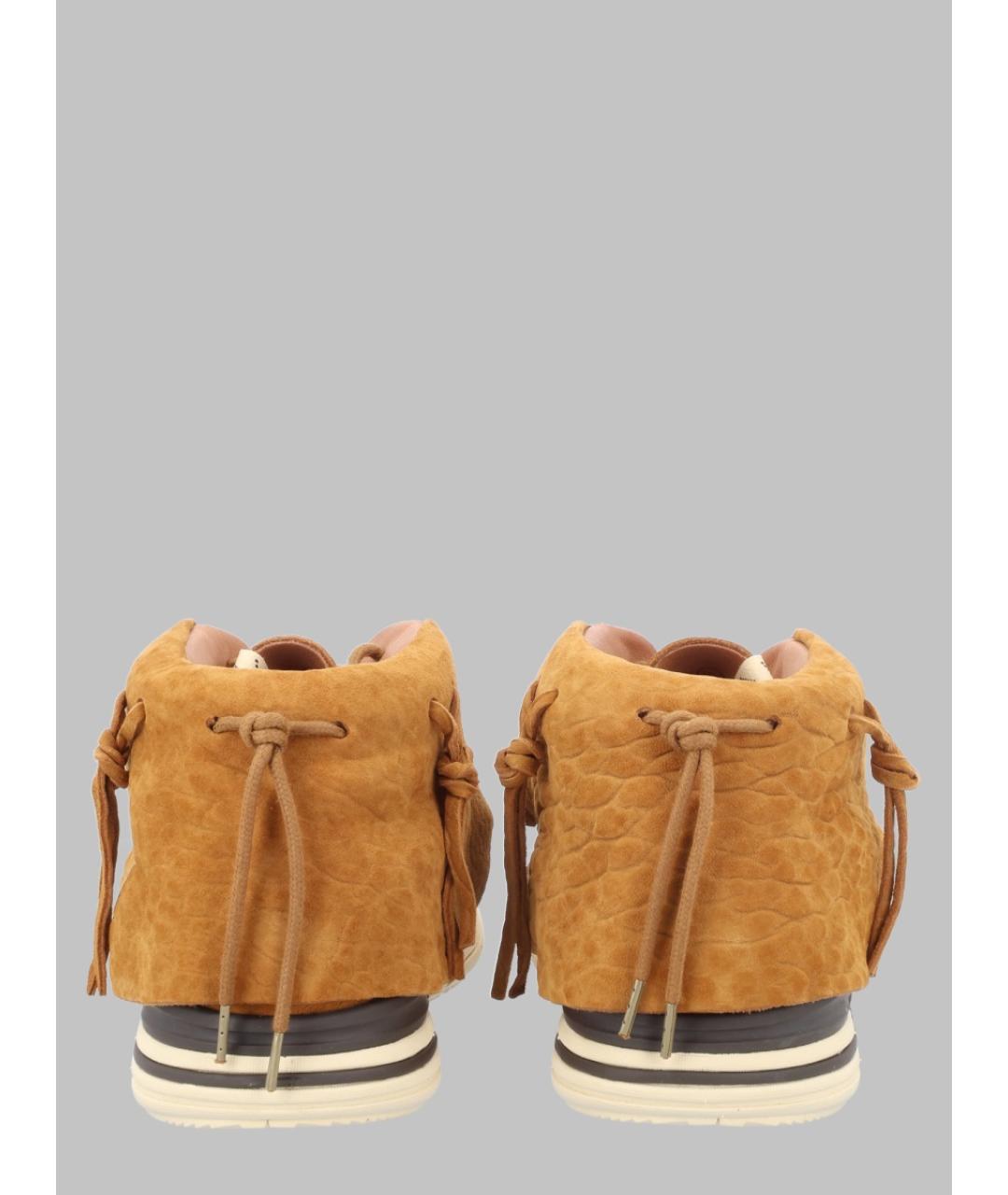 VISVIM Бежевые замшевые высокие ботинки, фото 4