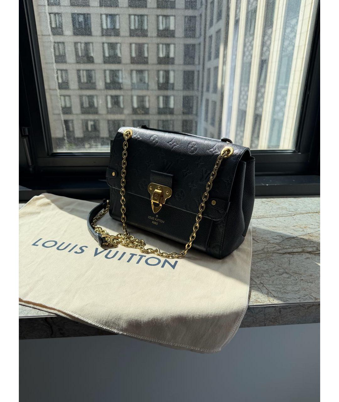 LOUIS VUITTON Черная кожаная сумка через плечо, фото 2